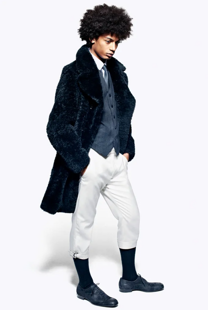 Alexander McQueen F/W 2012 Menswear shearling coat | Black, Black