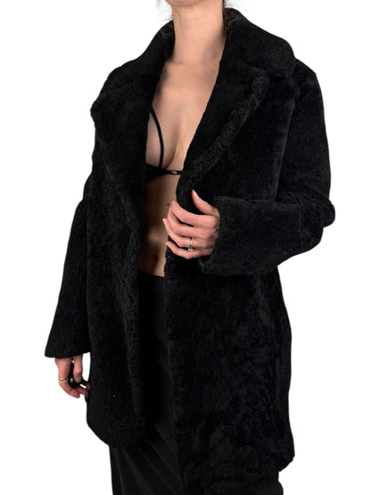 Alexander McQueen F/W 2012 Menswear shearling coat | Black, Black