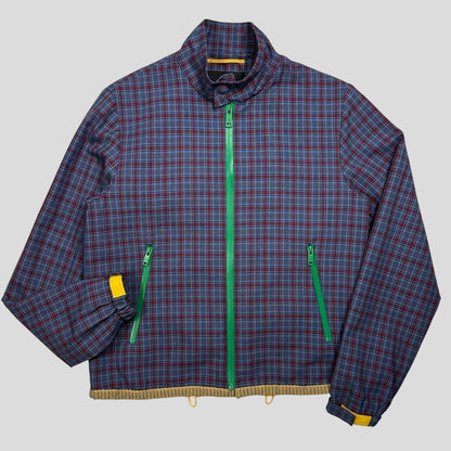 Prada Milano SS16 Wool Contrast Zip Technical Plaid Blouson Jacket - IT46 | Default Title, Multicoloured