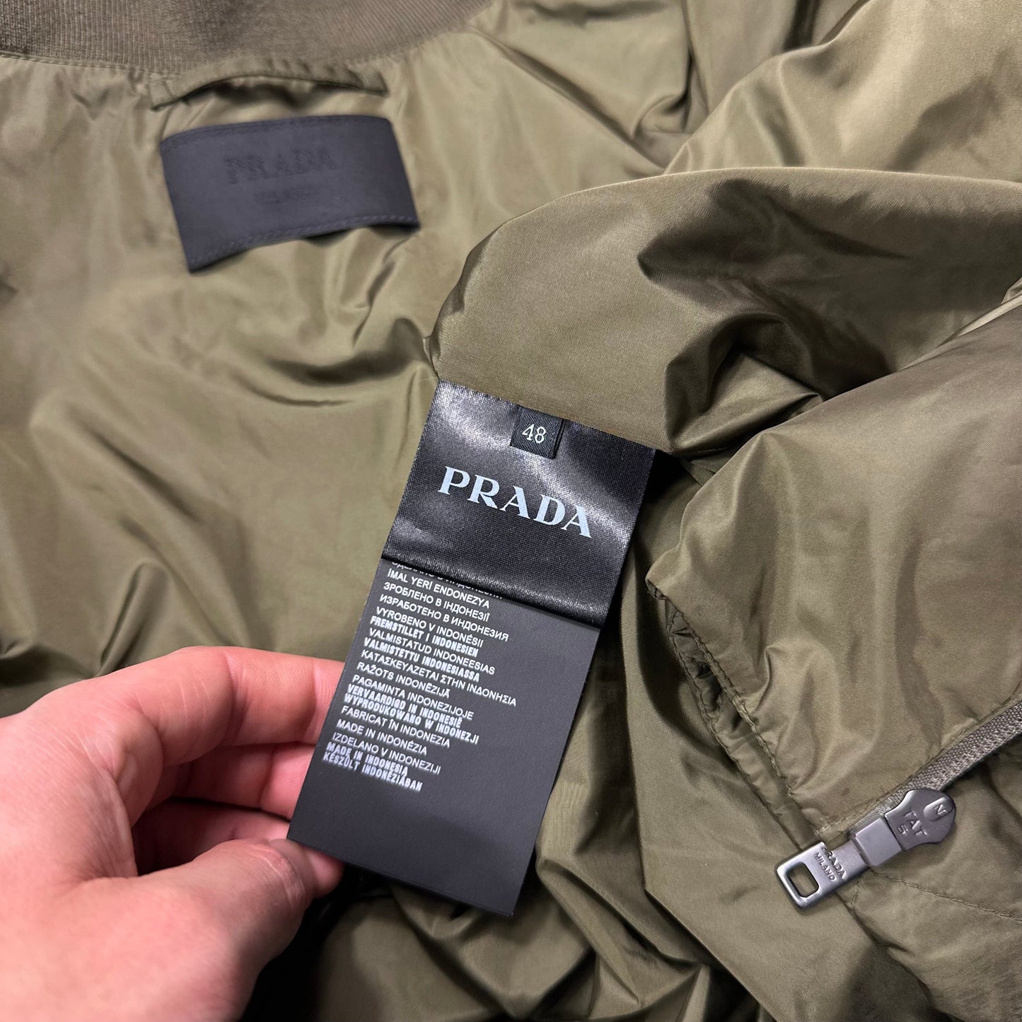 Prada 2014 Diamond Quilted Triangle Plaque Bomber - IT48 (M)