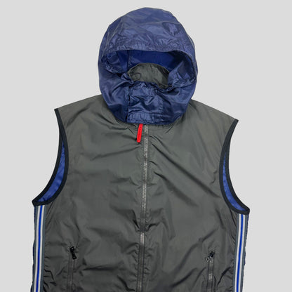 Prada Sport SS00 Gel Seam Convertible Nylon Gilet - IT52 | Large, Grey