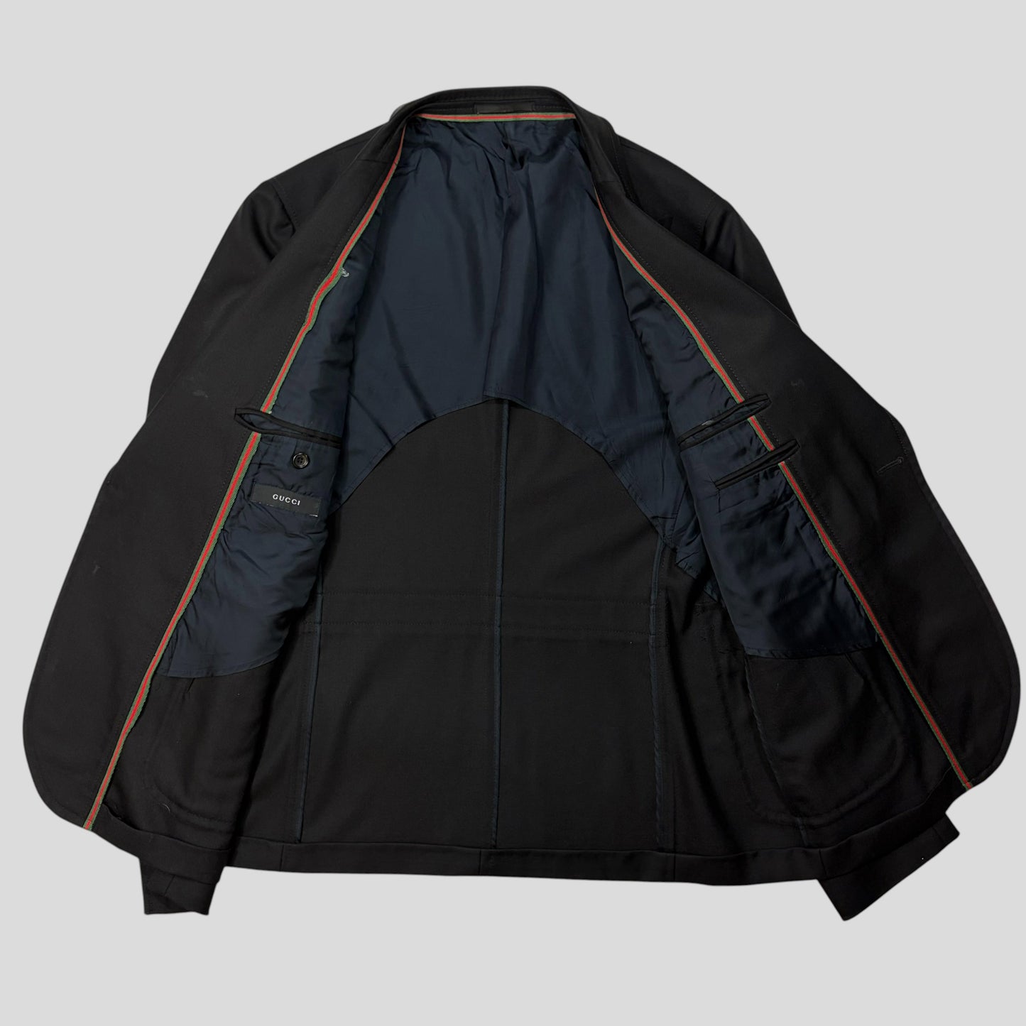 Gucci by Tom Ford 00’s Crest Button Wool Dinner Jacket - IT54 | Default Title, Black