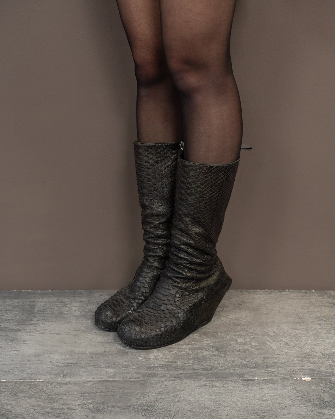 RICK OWENS A/W10 GLEAM PYTHON TURBO WEDGE HEELS (EU 41)