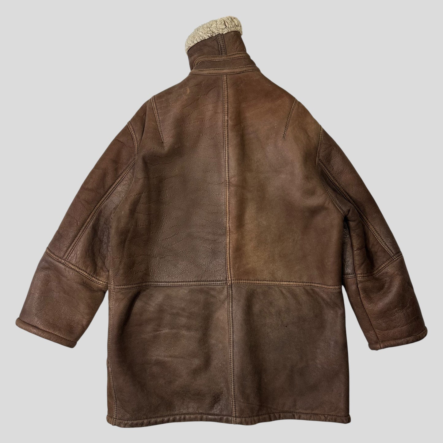 Gucci by Tom Ford 90’s Sheepskin Leather Heavy Shearling Coat - M | Default Title, Brown