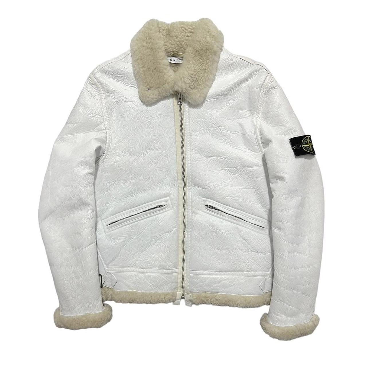 Stone Island Hand Painted Sheepskin Leather Jacket