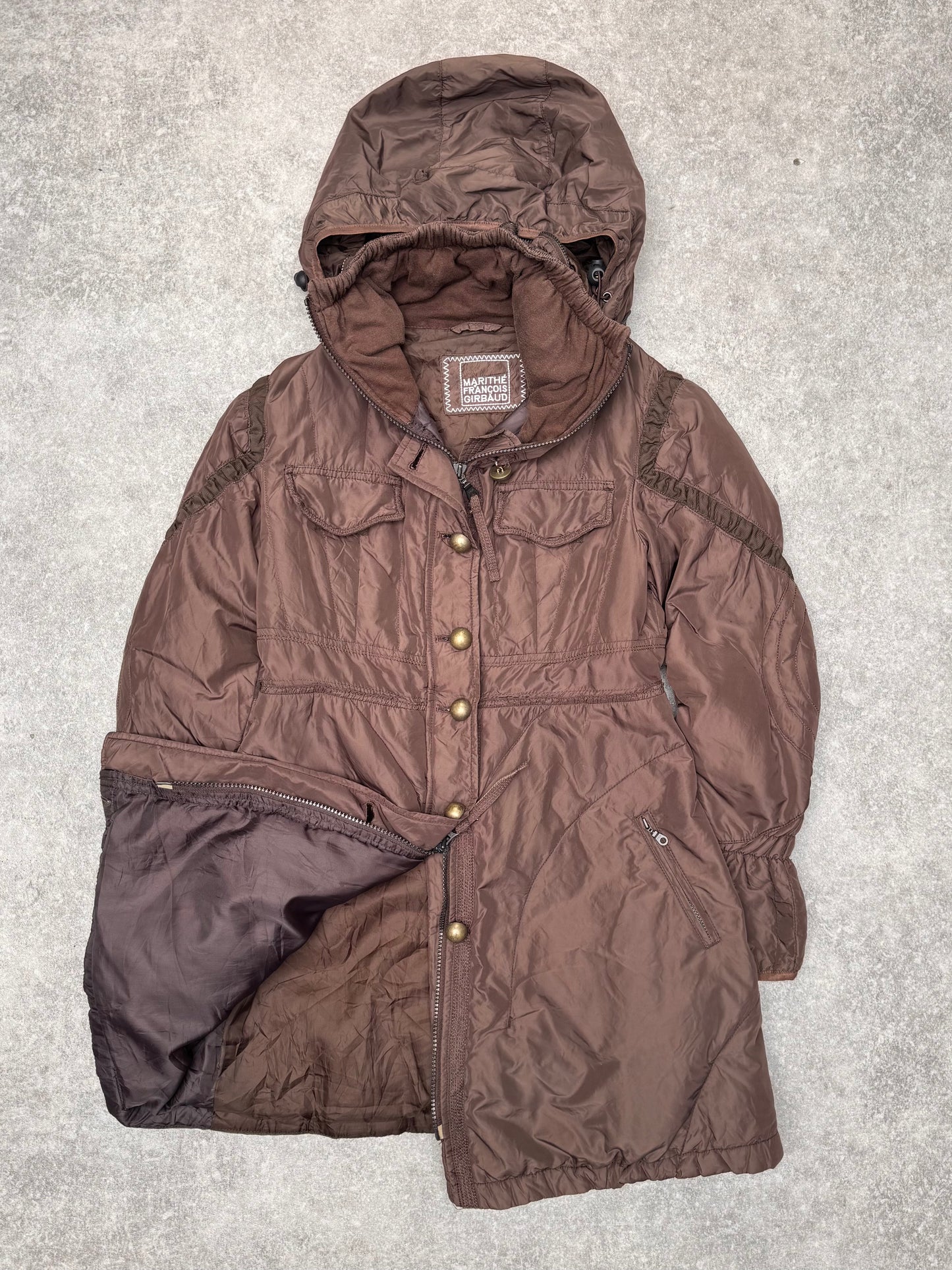 Marithe Francois Girbaud Mid Length Hooded Puffer Jacket