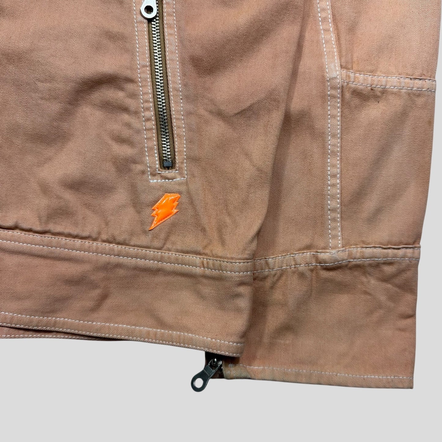 W+LT 1997 Peach Asymmetrical Heavy Cotton Moto Jacket - L