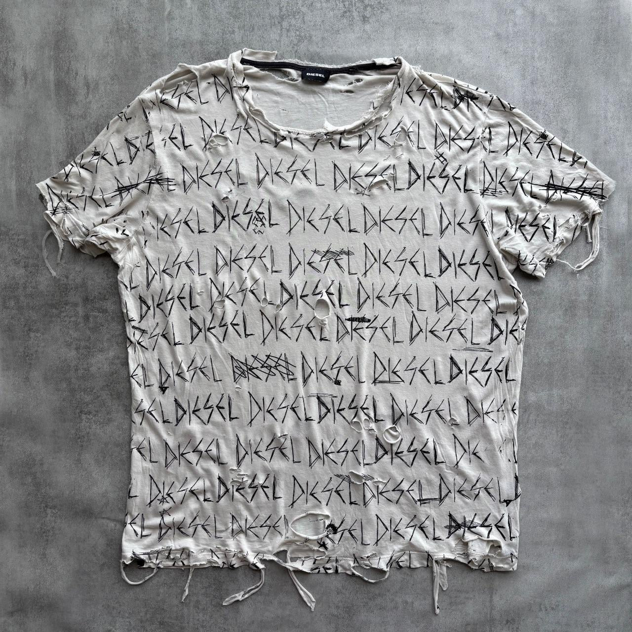 DIESEL DISTRESSED T-SHIRT | O/S, Red