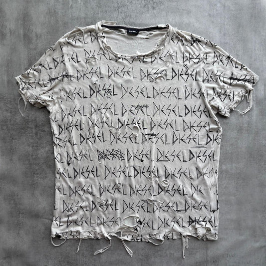 DIESEL DISTRESSED T-SHIRT | O/S, Red