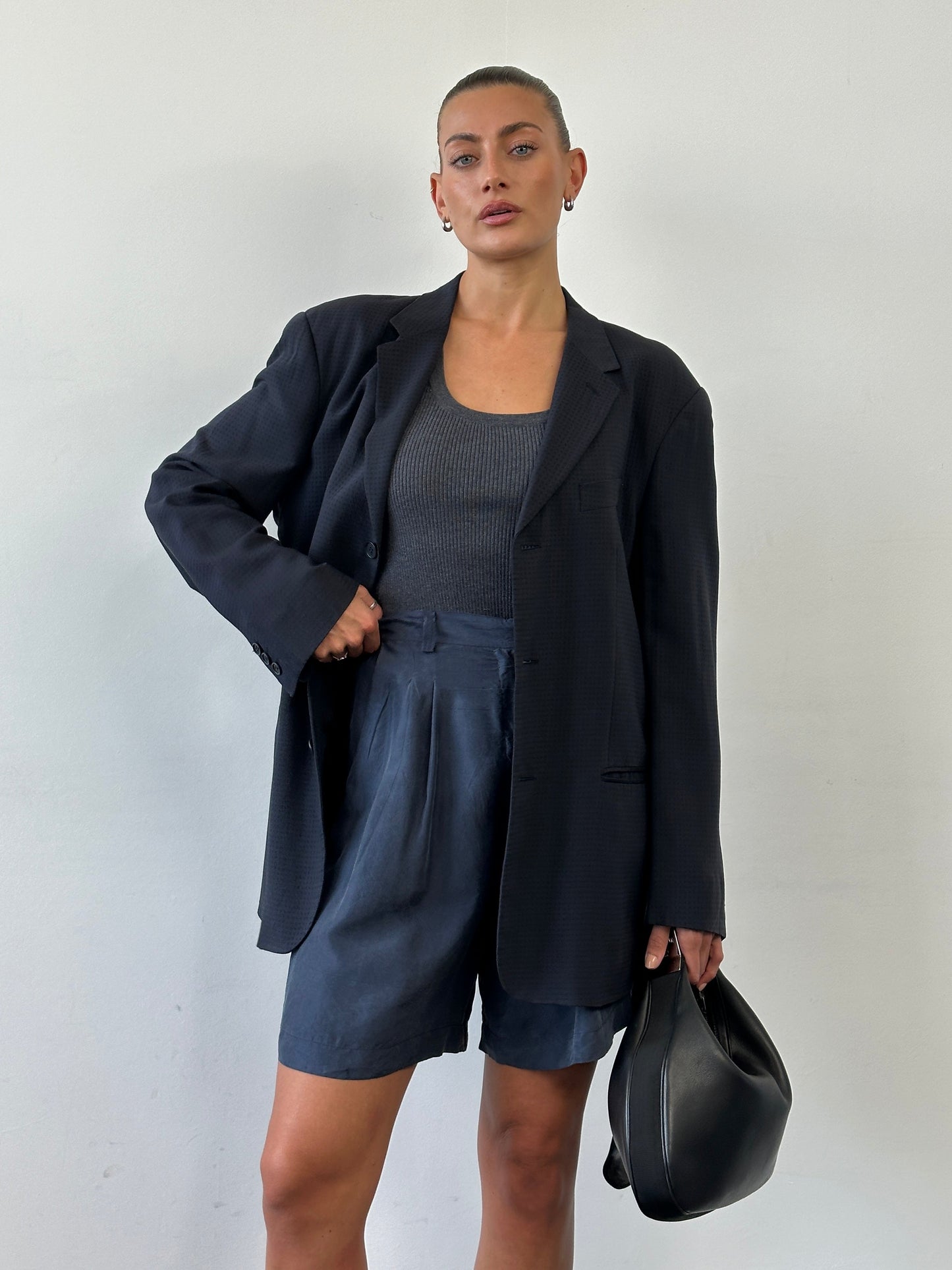 Emporio Armani Relaxed Cotton Single Breasted Blazer - 38R/L