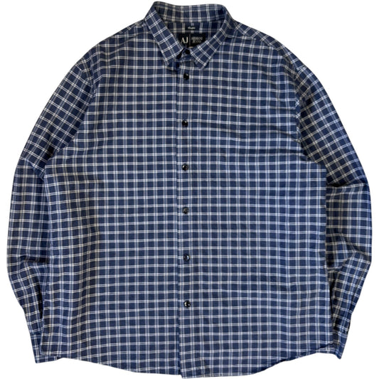 Armani Jeans 00’s Checkered Long Sleeve Shirt XL | XL, Navy