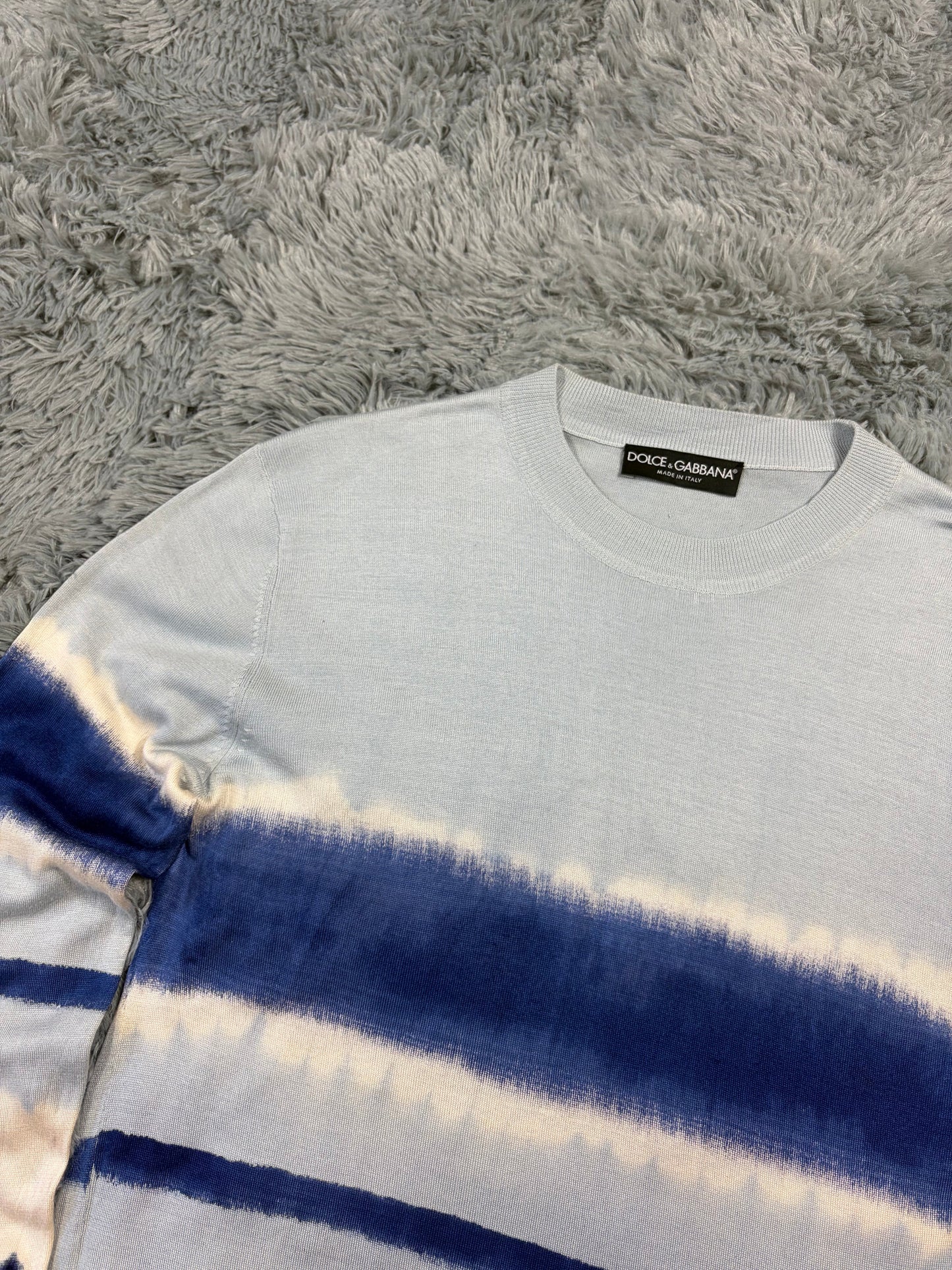 Dolce & Gabbana Ombré Waterfall Lightweight Knit Jumper - M | O/S, Blue