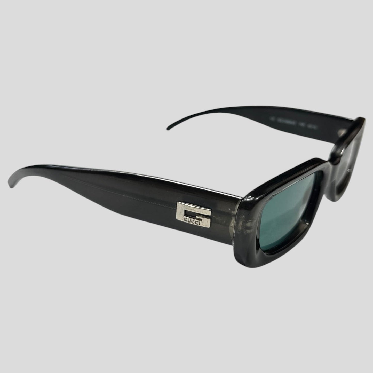 Gucci by Tom Ford 1996 Blue Tint G Logo Square Sunglasses | O/S, Black