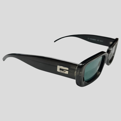 Gucci by Tom Ford 1996 Blue Tint G Logo Square Sunglasses | O/S, Black