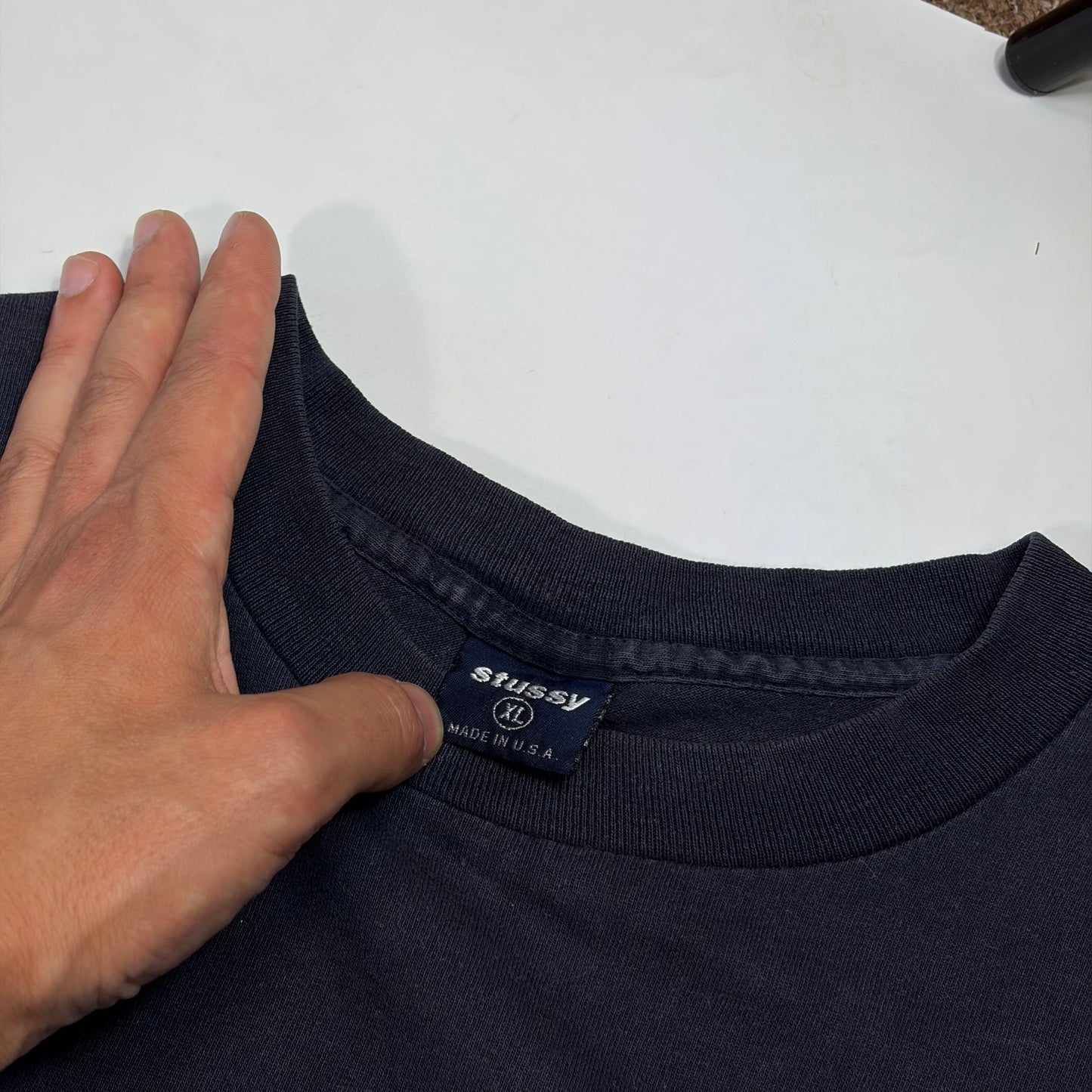 Stussy 1998 Big S Double Sky Logo  T-shirt - XL | O/S, Navy