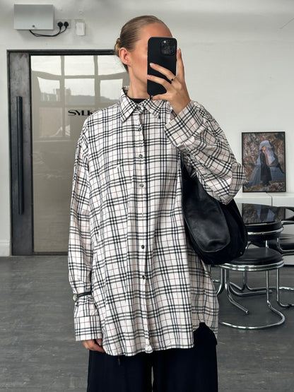 Burberry London 2000s Nova Check Cotton Logo Shirt - XL