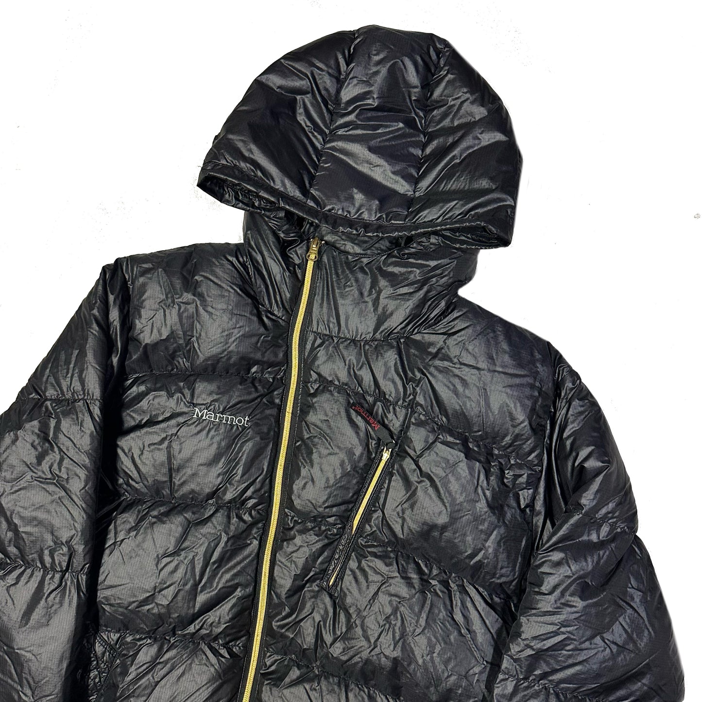 Marmot Asymmetrical Down Puffer Jacket In Black (XL) | XL, Black