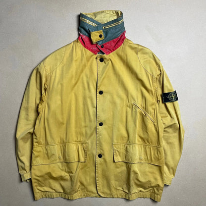 S/S 1990 Gold Yellow Hidden Reflective Collar Raso Gommato Safety Jacket