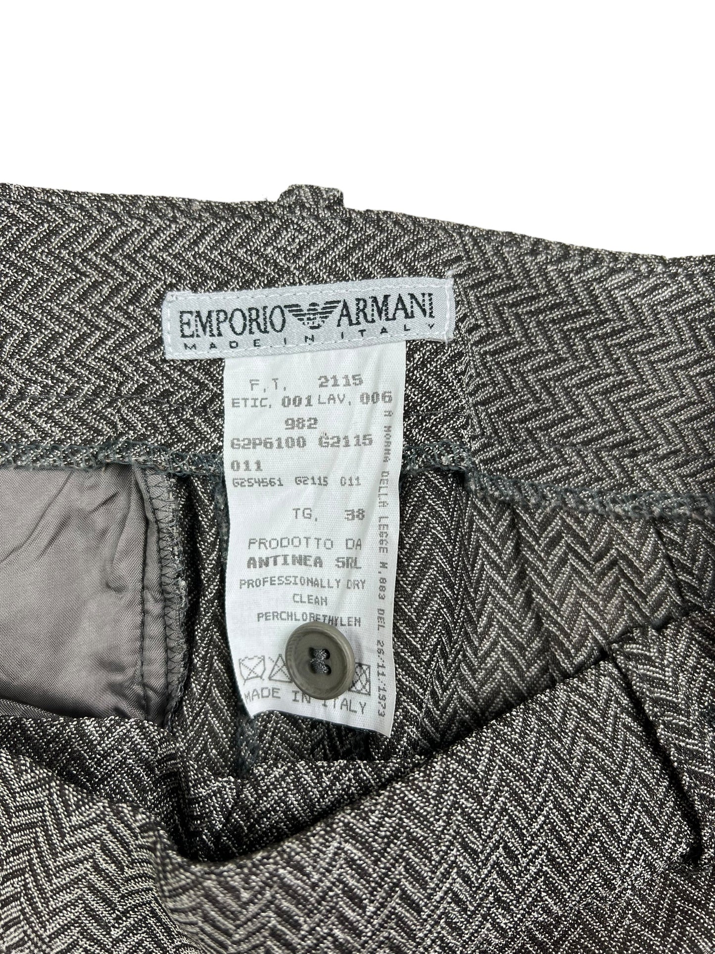 Emporio Armani 1990s herringbone trouser suit