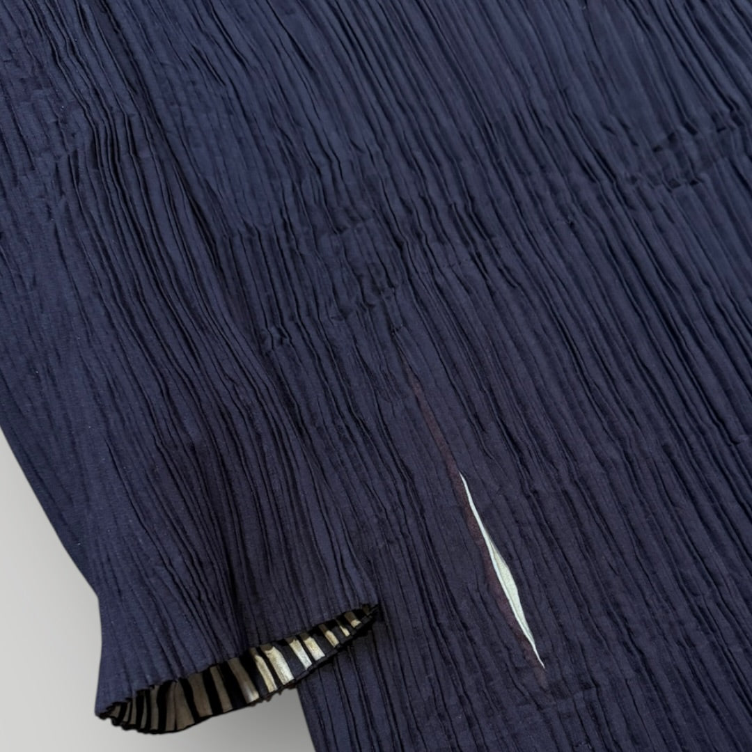 Issey Miyake Late 90s Stand Collar Plated Over Piece M