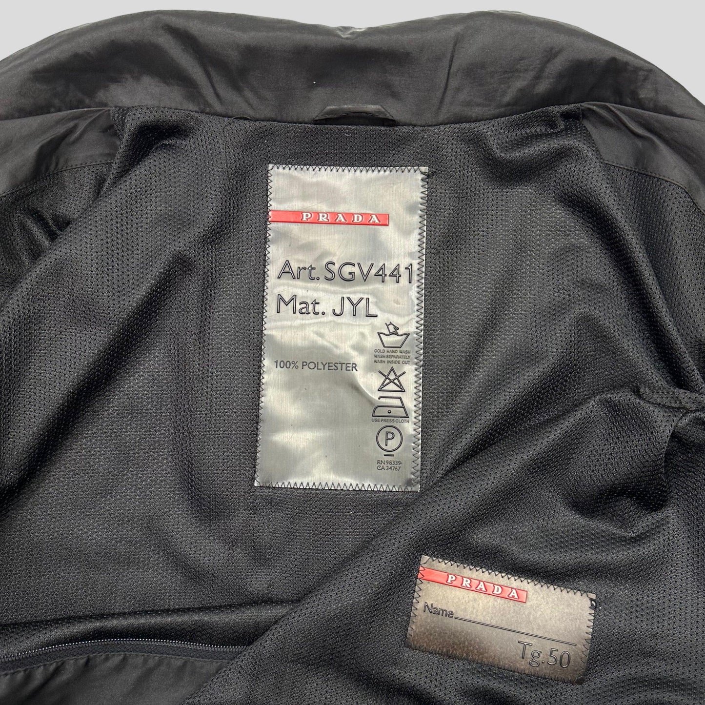 Prada Sport 00’s Convertible Soft Nylon Bag Jacket - L