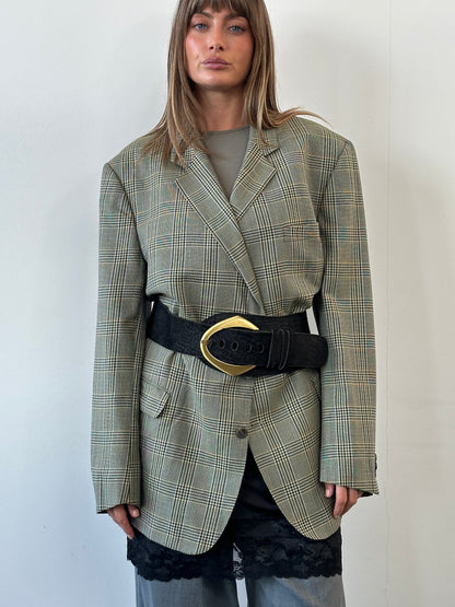 Vintage 1990s Chunky Textured Faux Leather Belt - W30-36