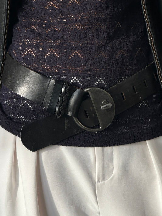 Diesel 1990s Chunky Logo Leather Belt - W32-38