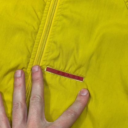 Prada Sport 2011 Acid Yellow Red Tab Nylon Striped Track Jacket - IT48 (M)