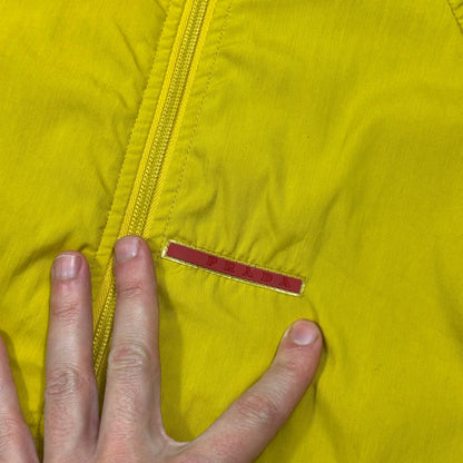 Prada Sport 2011 Acid Yellow Red Tab Nylon Striped Track Jacket - IT48 (M) | Default Title, Acid Yellow