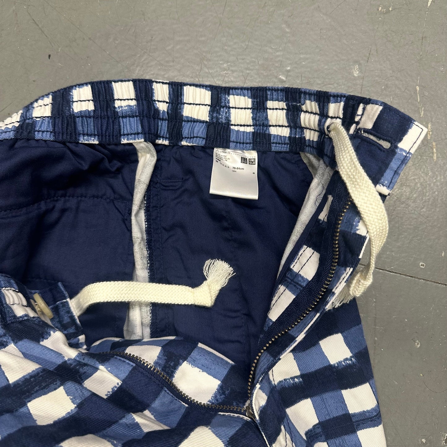 Uniqlo X Marni Wide Fit Check Shorts In Blue ( S )
