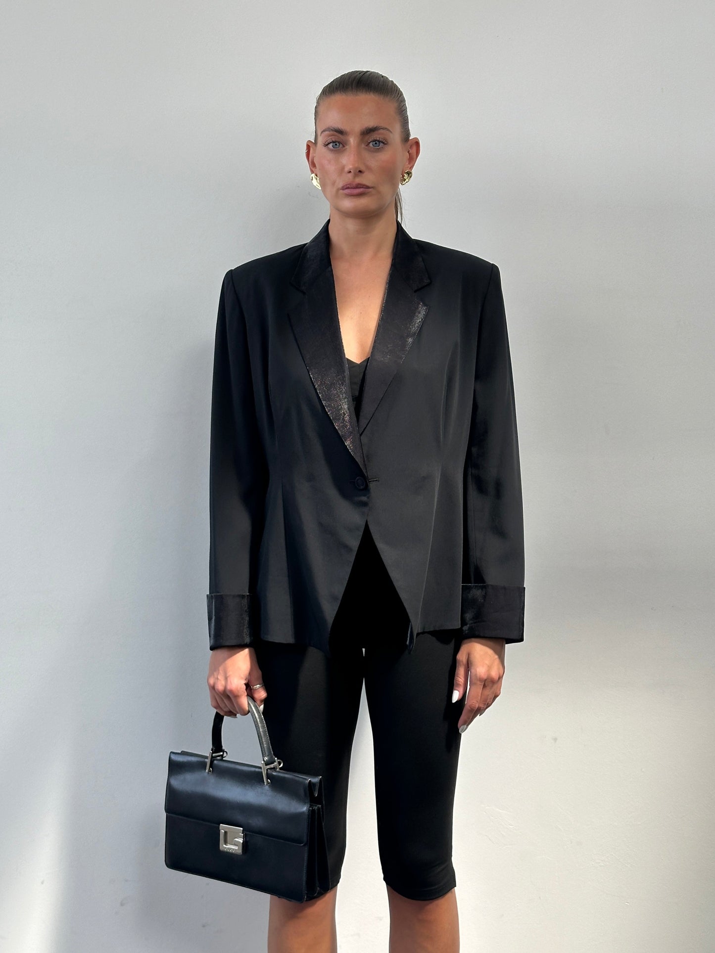 Vintage 90s Fitted Tuxedo Blazer -  M