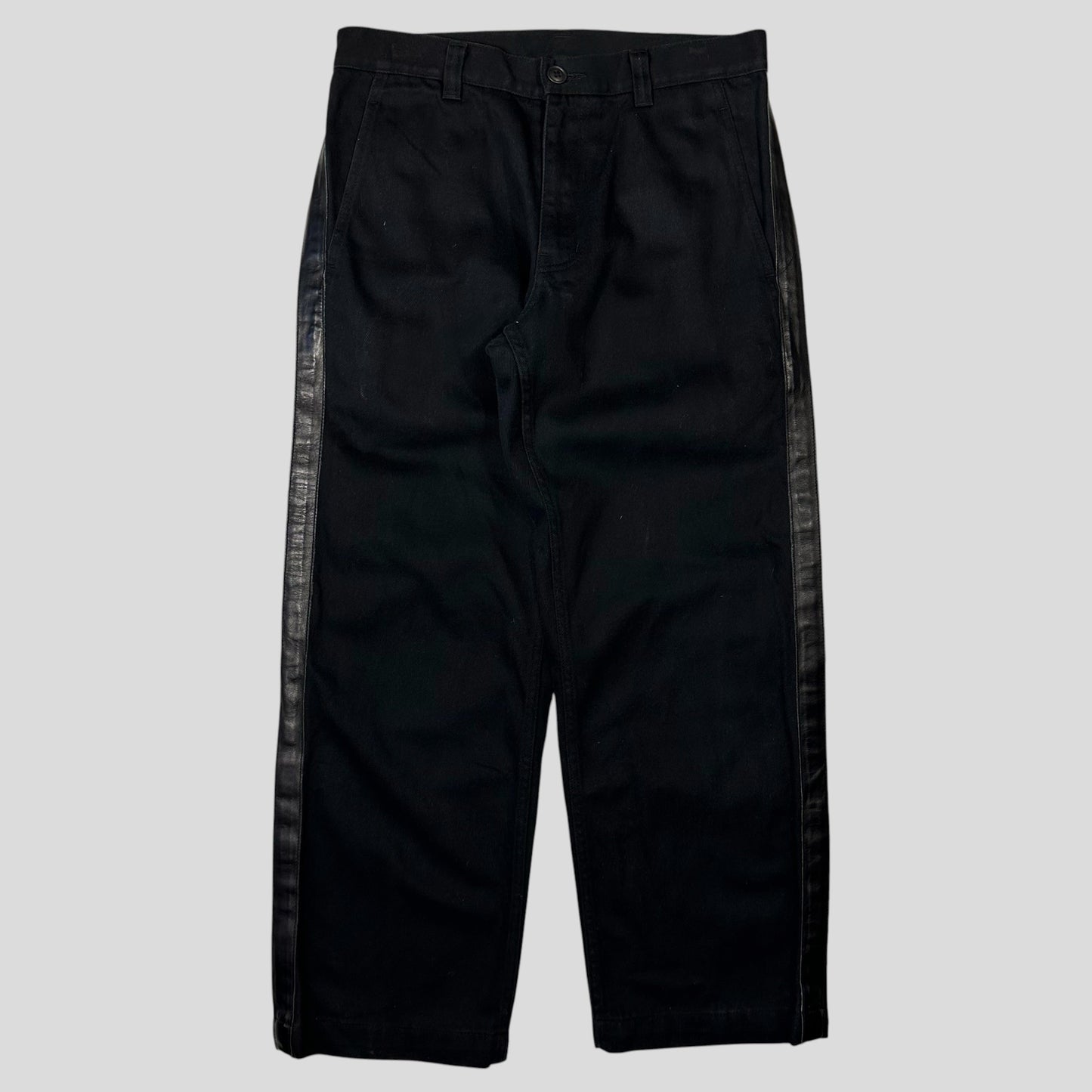 Comme Des Garçons Homme 2007 Leather Stripe Detail Jeans - S/M | Default Title, Black