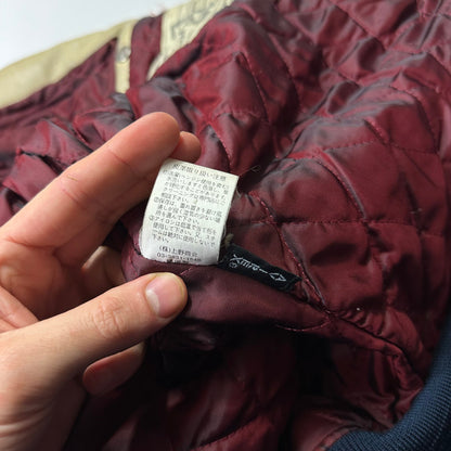 Avirex 90’s NYC Exciting Hoops Quilted Leather Varsity Jacket - XL