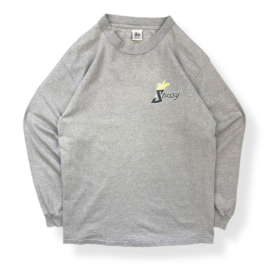 1993/96 Stussy Crown Logo Long Sleeve (L) | Default Title, Multicoloured