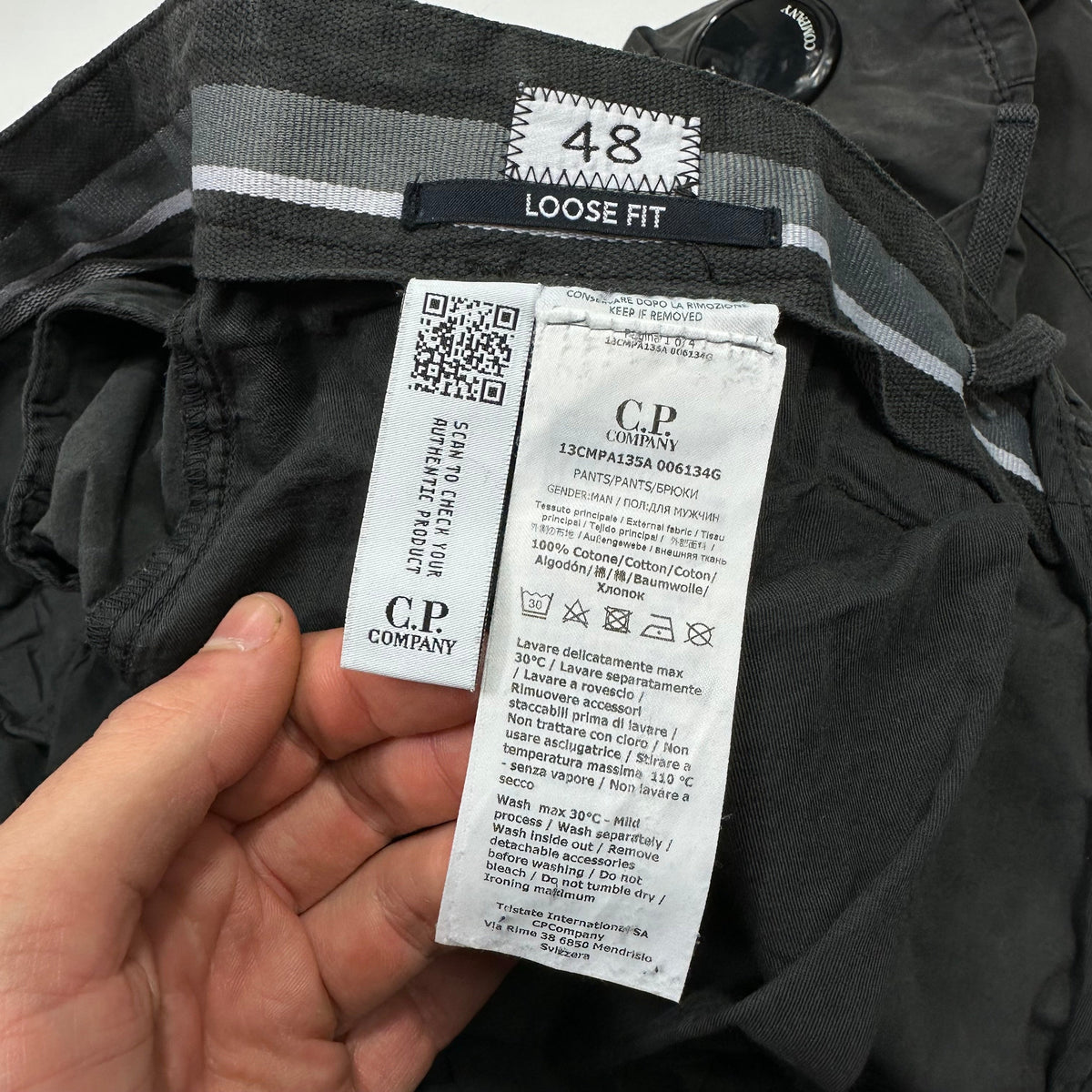CP Company SS22 Grey Cargo Combat Trousers - 34-36 | W34