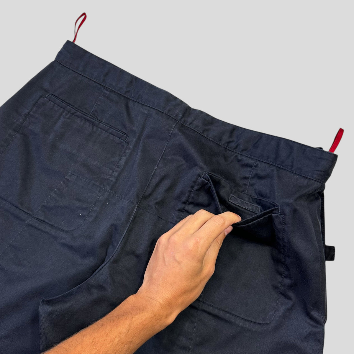 Prada Sport 2003 Challenge Reinforced Cotton Logo Shorts - 33-36 | W33, Navy