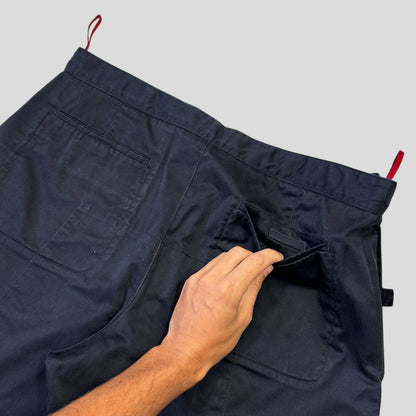Prada Sport 2003 Challenge Reinforced Cotton Logo Shorts - 33-36 | W33, Navy