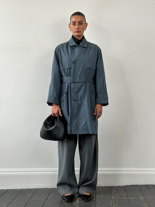 Yves Saint Laurent Diffusion Hommes 1980s Belted Trench Coat - L
