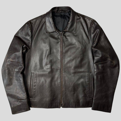 Neil Barrett AW00 Leather Moto Backpack Jacket - M/L | O/S, Brown