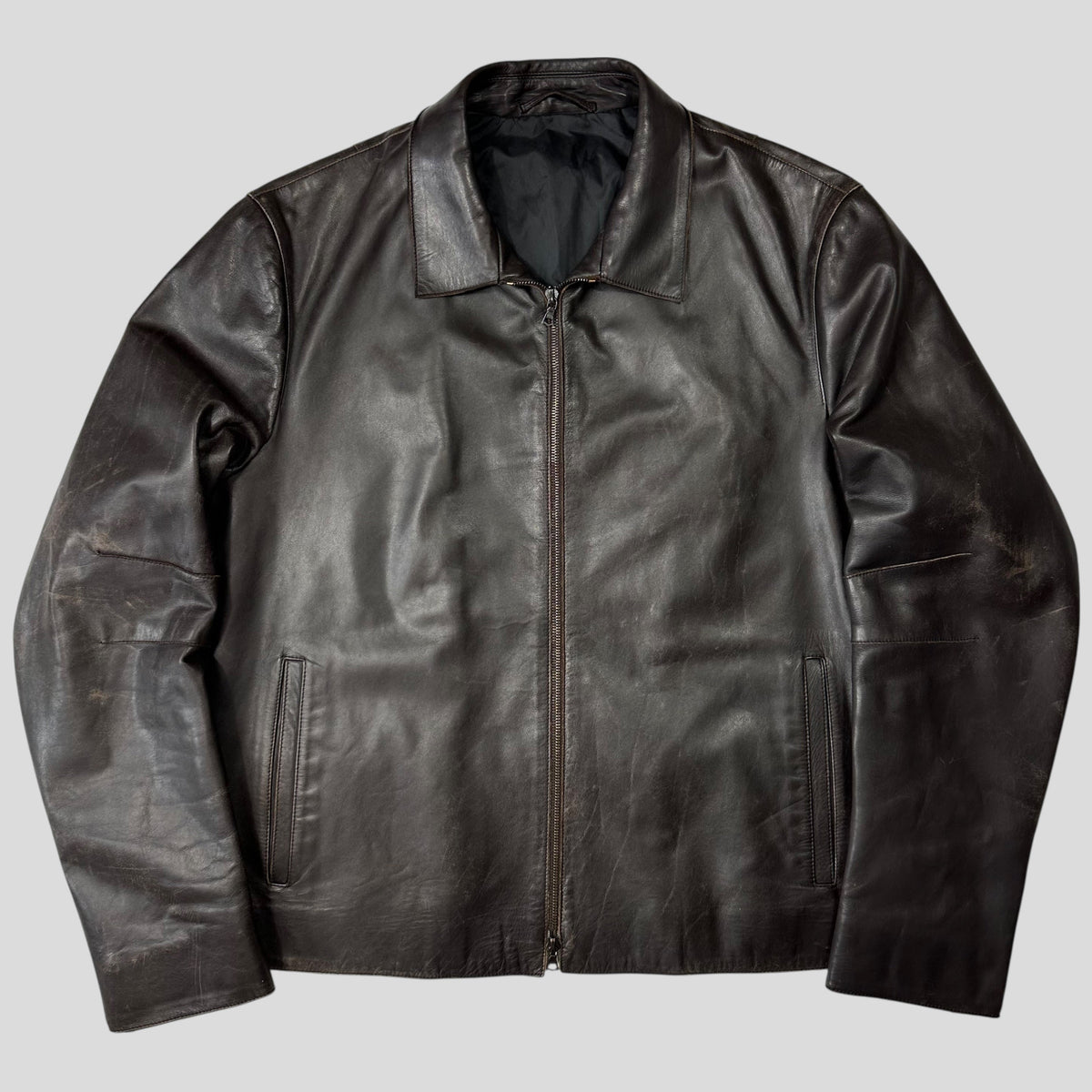 Neil Barrett AW00 Leather Moto Backpack Jacket - M/L | Large, Brown