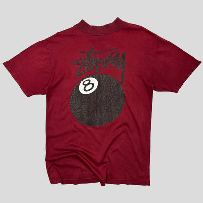 Stussy 80’s 8 Ball Tom Tom T-shirt - M | Default Title, Burgundy