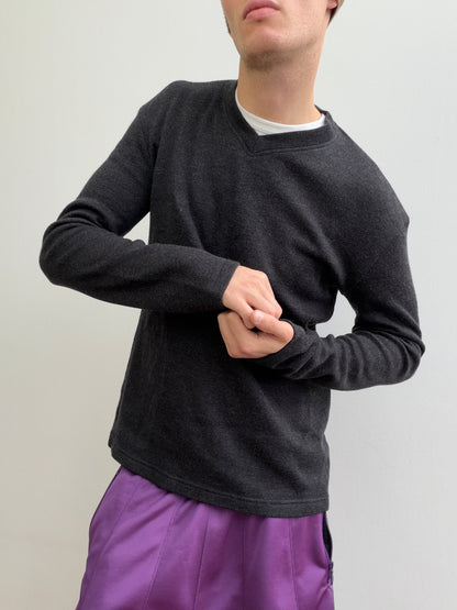Armani Jeans 90s Wool Blend Jumper | Large, Charcoal
