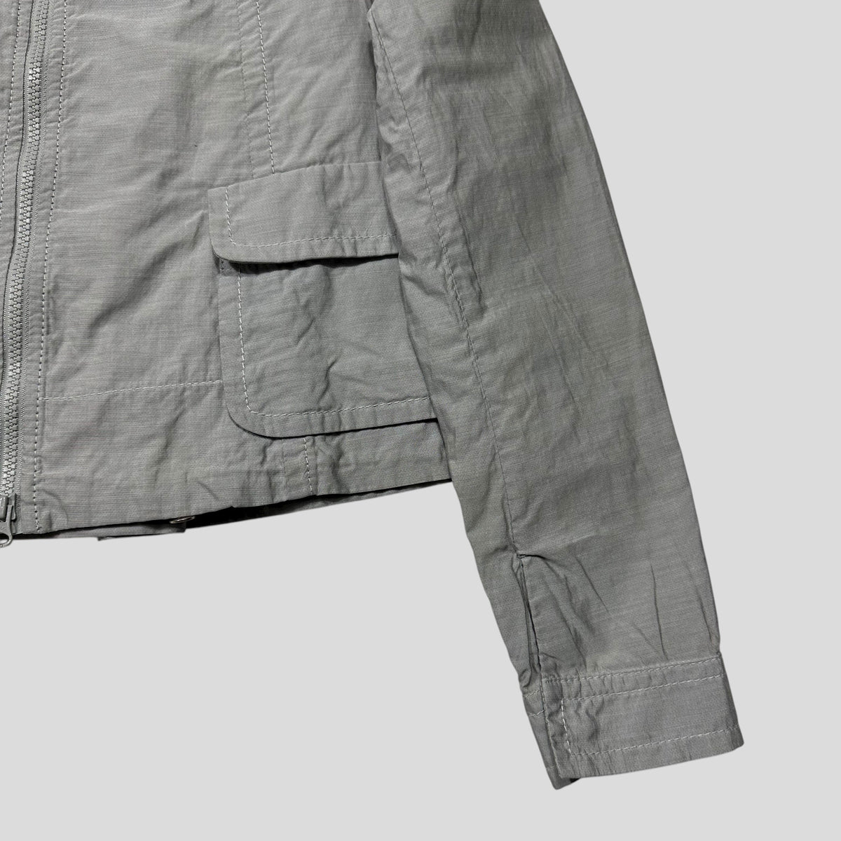 CP Company Cropped Pleated Co-nylon Jacket - IT40 (UK8) | O/S, Grey