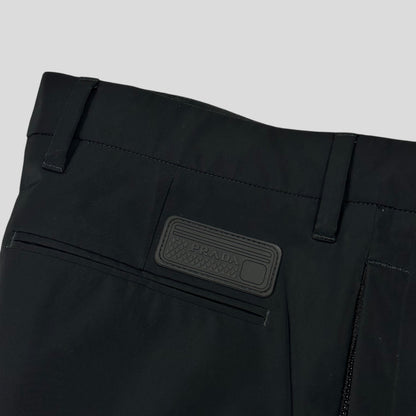 Prada 2017 Rubberised Race Logo Strap Gabardine Nylon Trousers - IT50 (L) | Default Title, Black