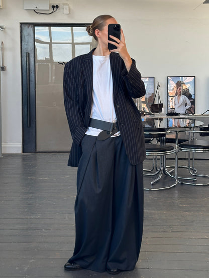 Versace Collection Stripe Pure Wool Single Breasted Blazer - 44R/XL