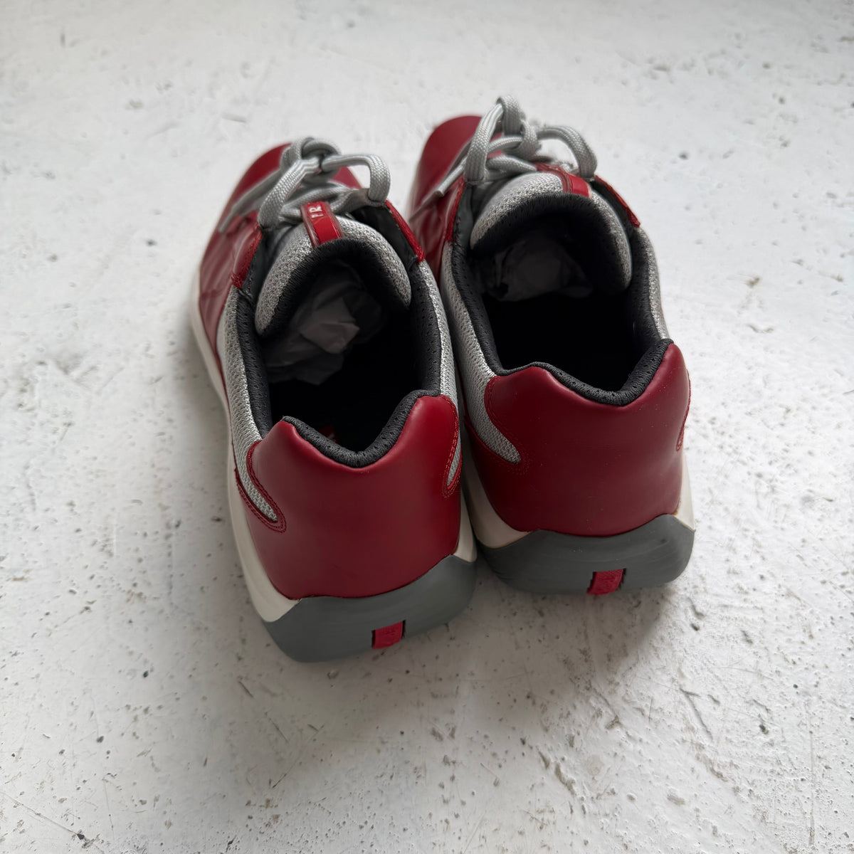 2000s prada leather americas cups | O/S, Red and Grey