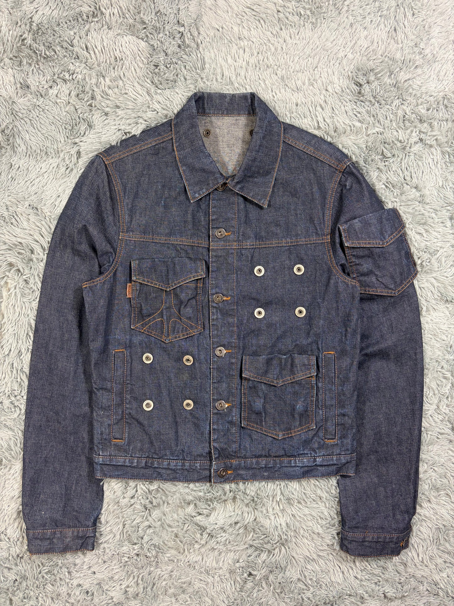 Moschino Jeans 00’s Modular Pocket System Denim Jacket - S/M | O/S, Blue