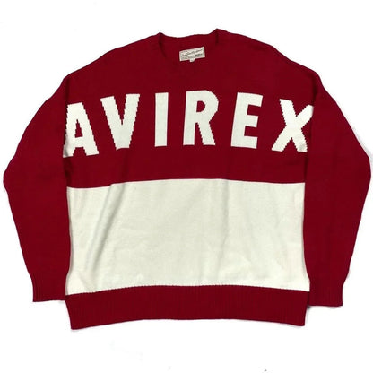 Avirex Spellout Knitted Sweatshirt In Red ( L ) - 1036 Emporium
