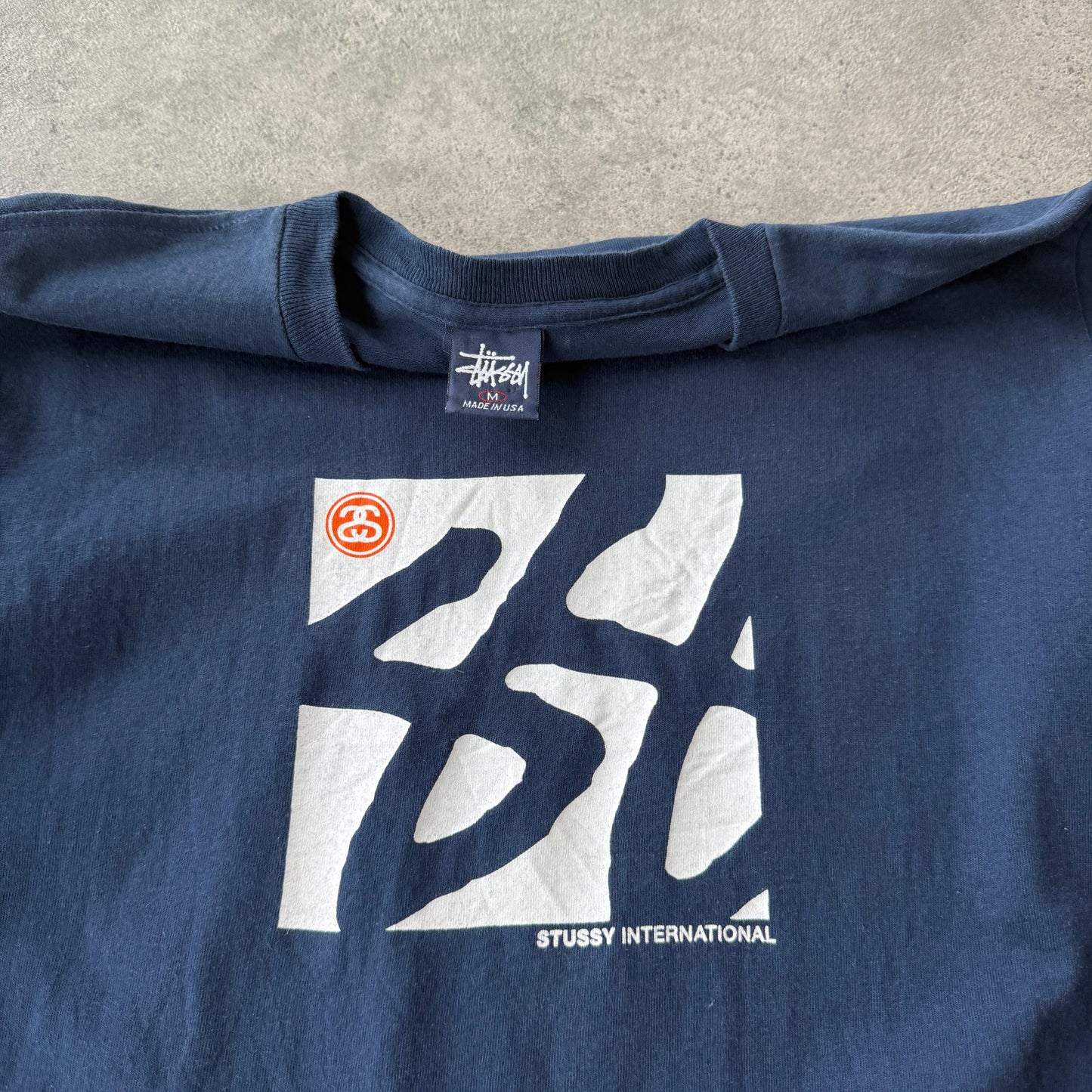 Stussy 1990s heavyweight long sleeve graphic t-shirt (M)