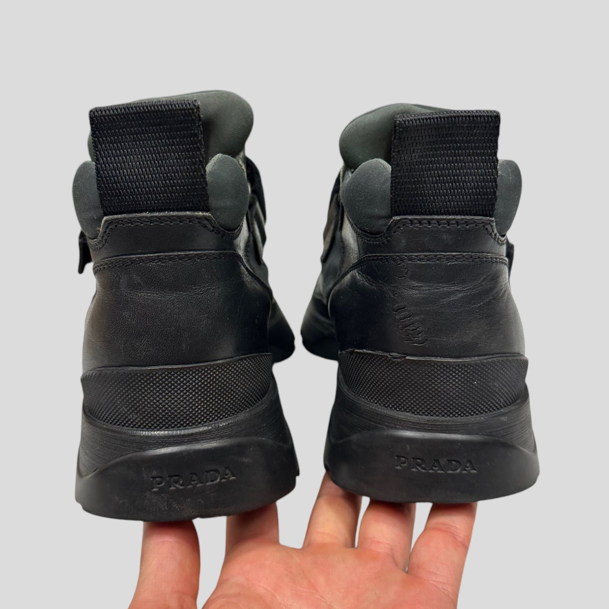 Prada 00’s Leather Low Combat Strap Boots - UK8/8.5 | O/S, Black